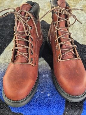 Red Wing Shoes Men's Chestnut Brown Leather Lace-Up Work Boots